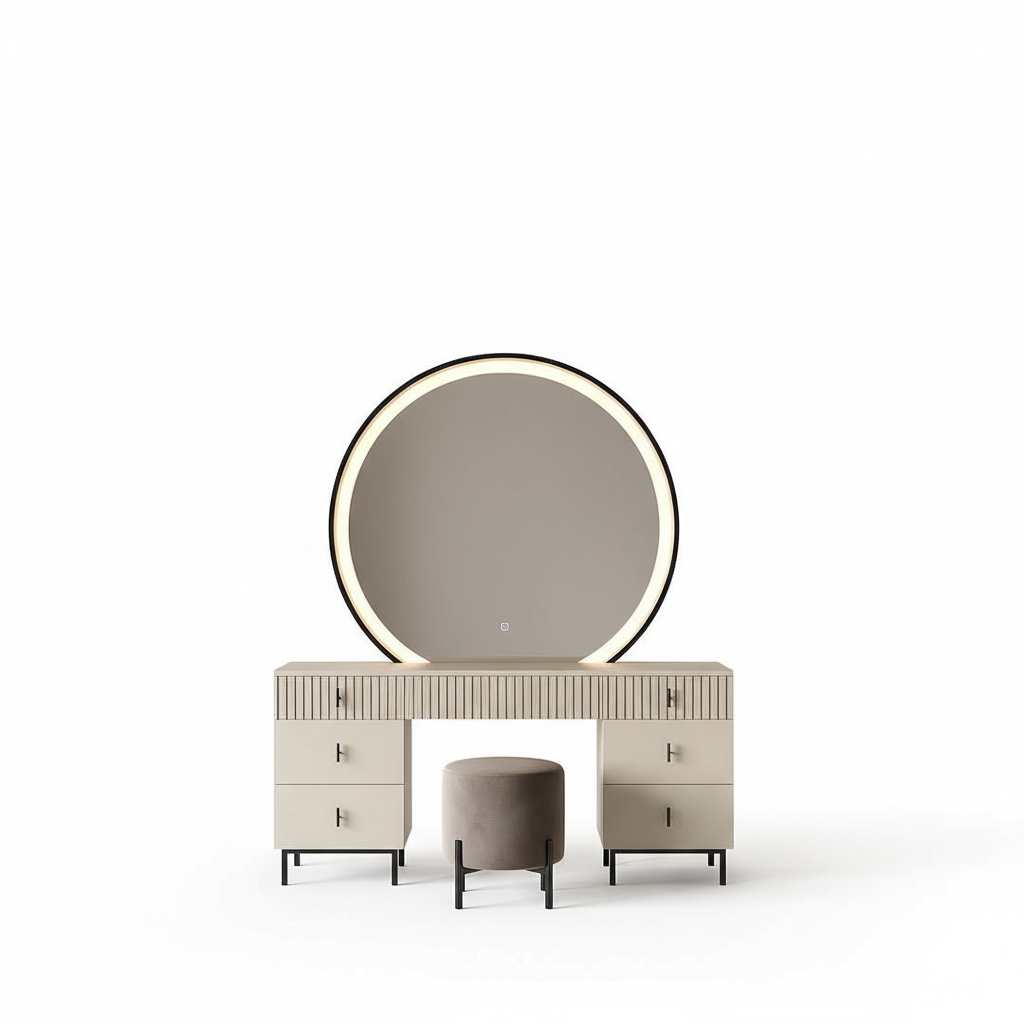 5ft Dressing Table with LED Mirror and Stool
