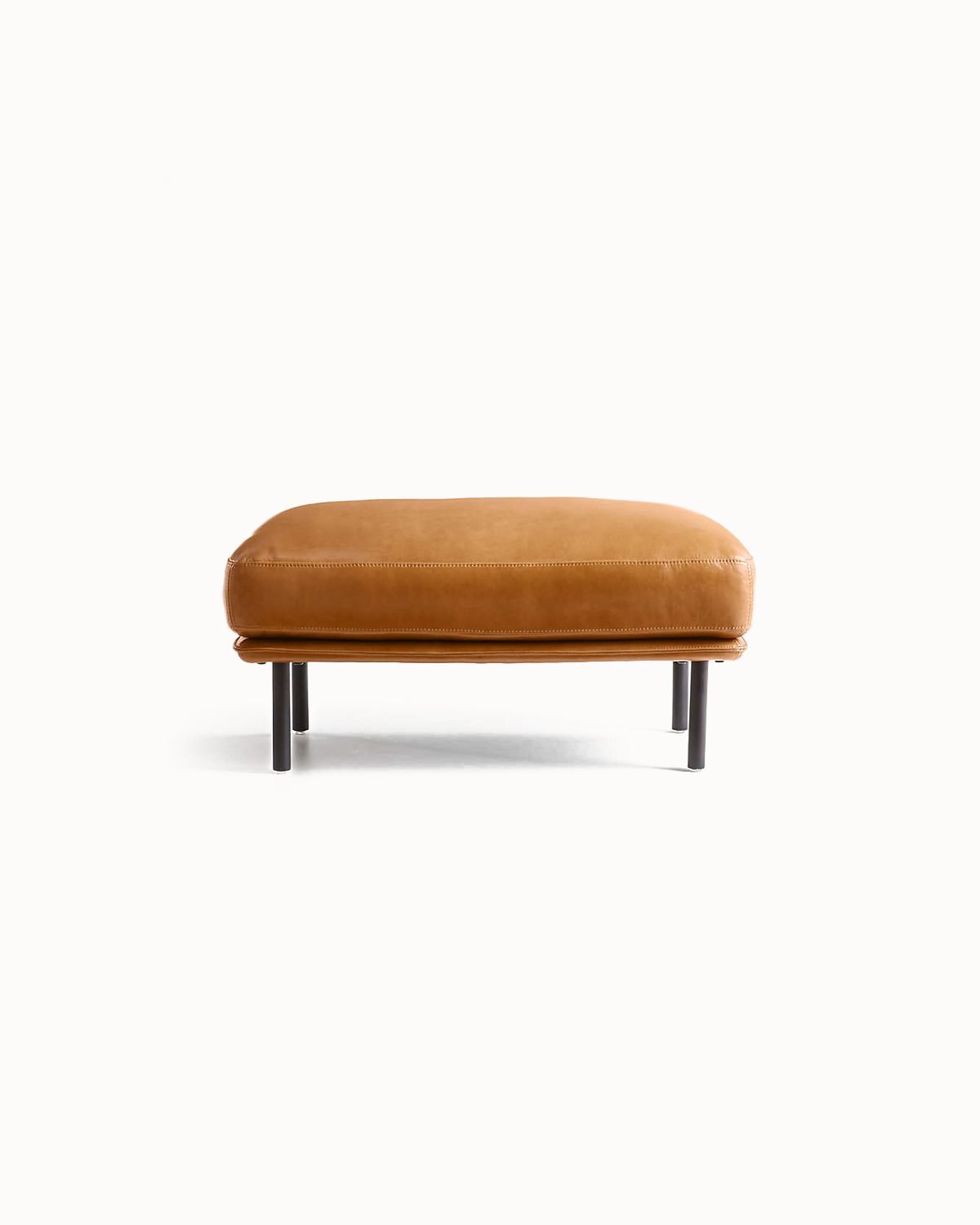 Wells-Leather-Ottoman