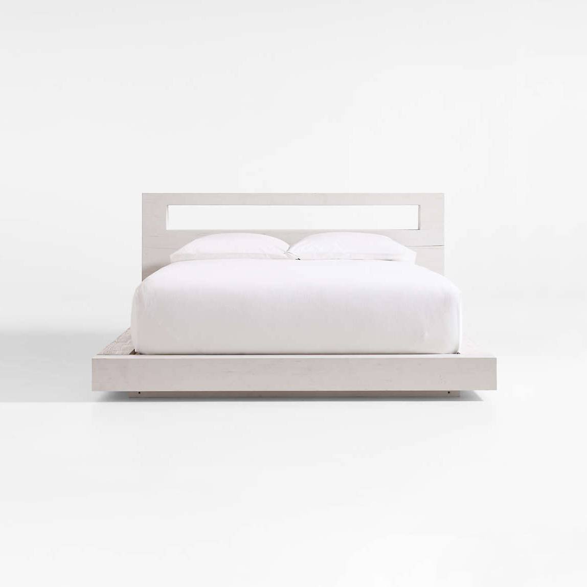 white platform bed