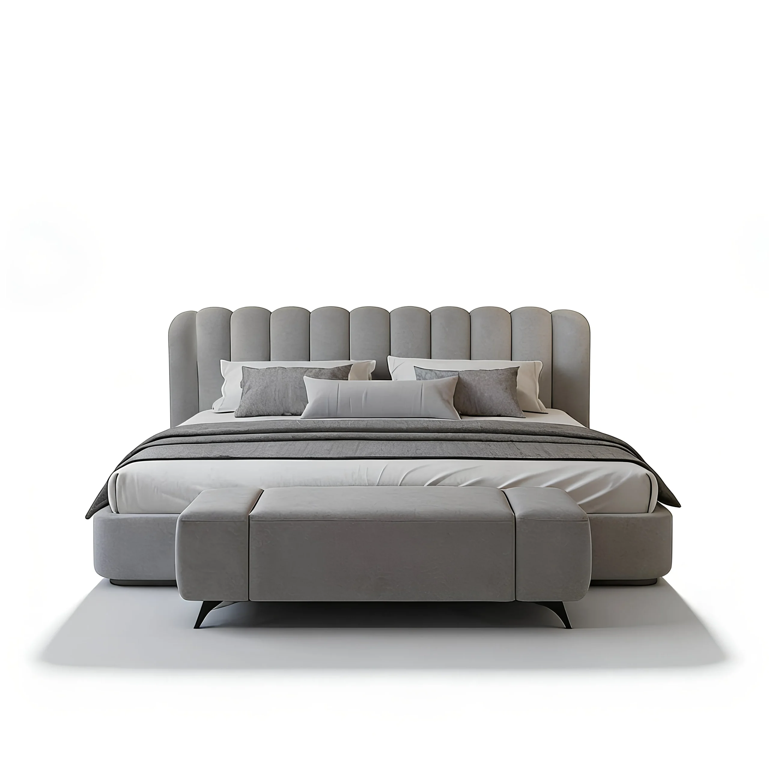 grey velvet bed karachi