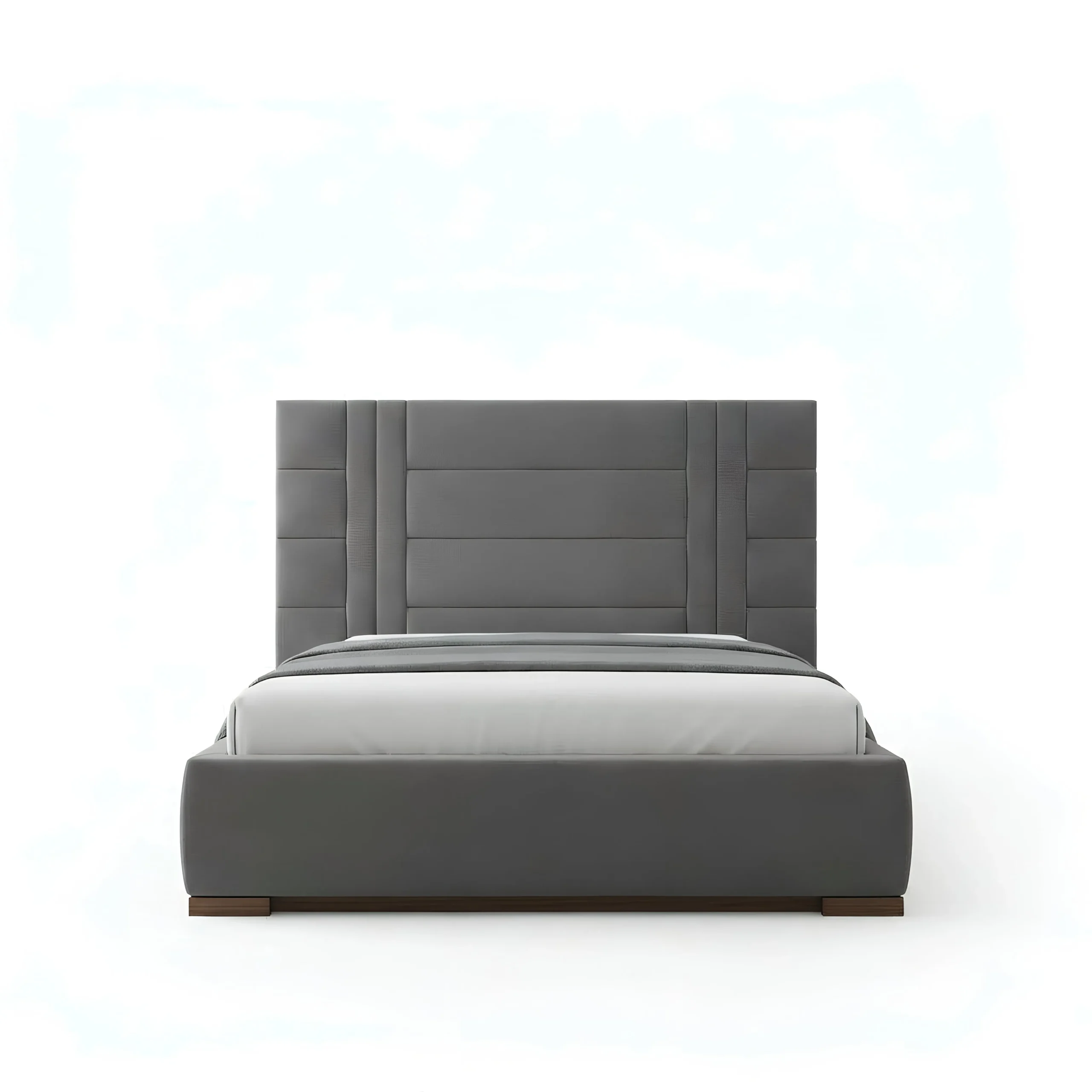 King Size Grey Velvet Bed