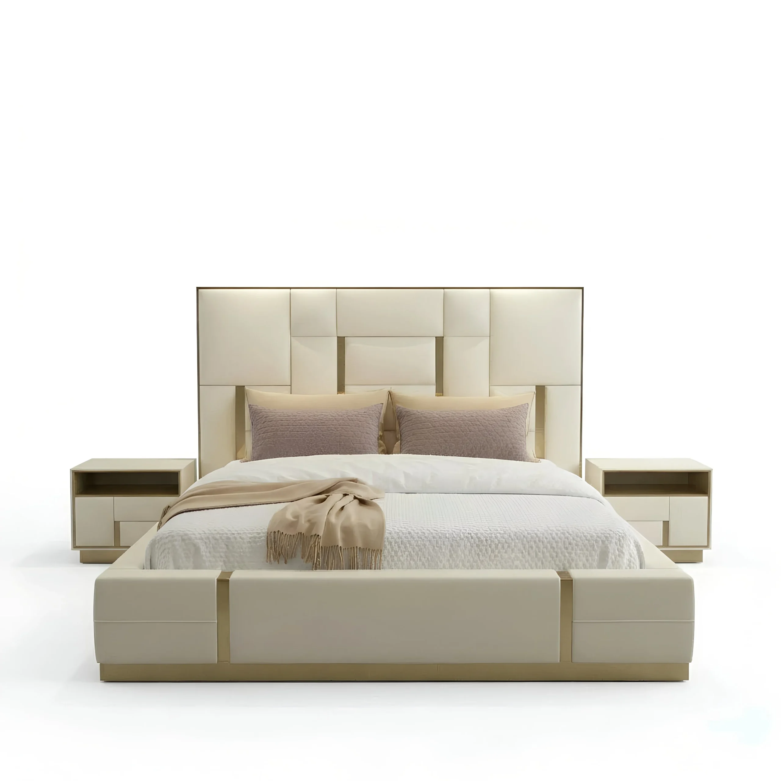 white gold king bed karachi